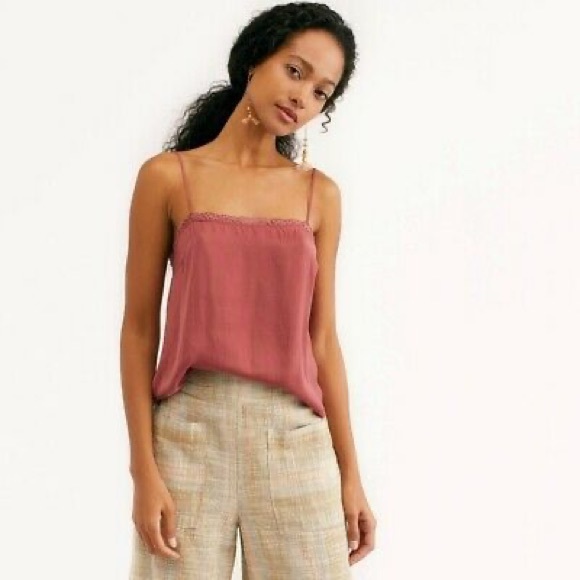 NWT Free People Beyond Me Cami in Deep Red NWT - Picture 2 of 5